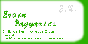 ervin magyarics business card